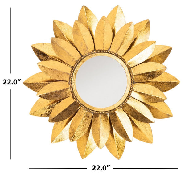 Larcen Mirror: Sunflower-Inspired Gold Foil Accent for Brightening Casual Room Decor Elegance