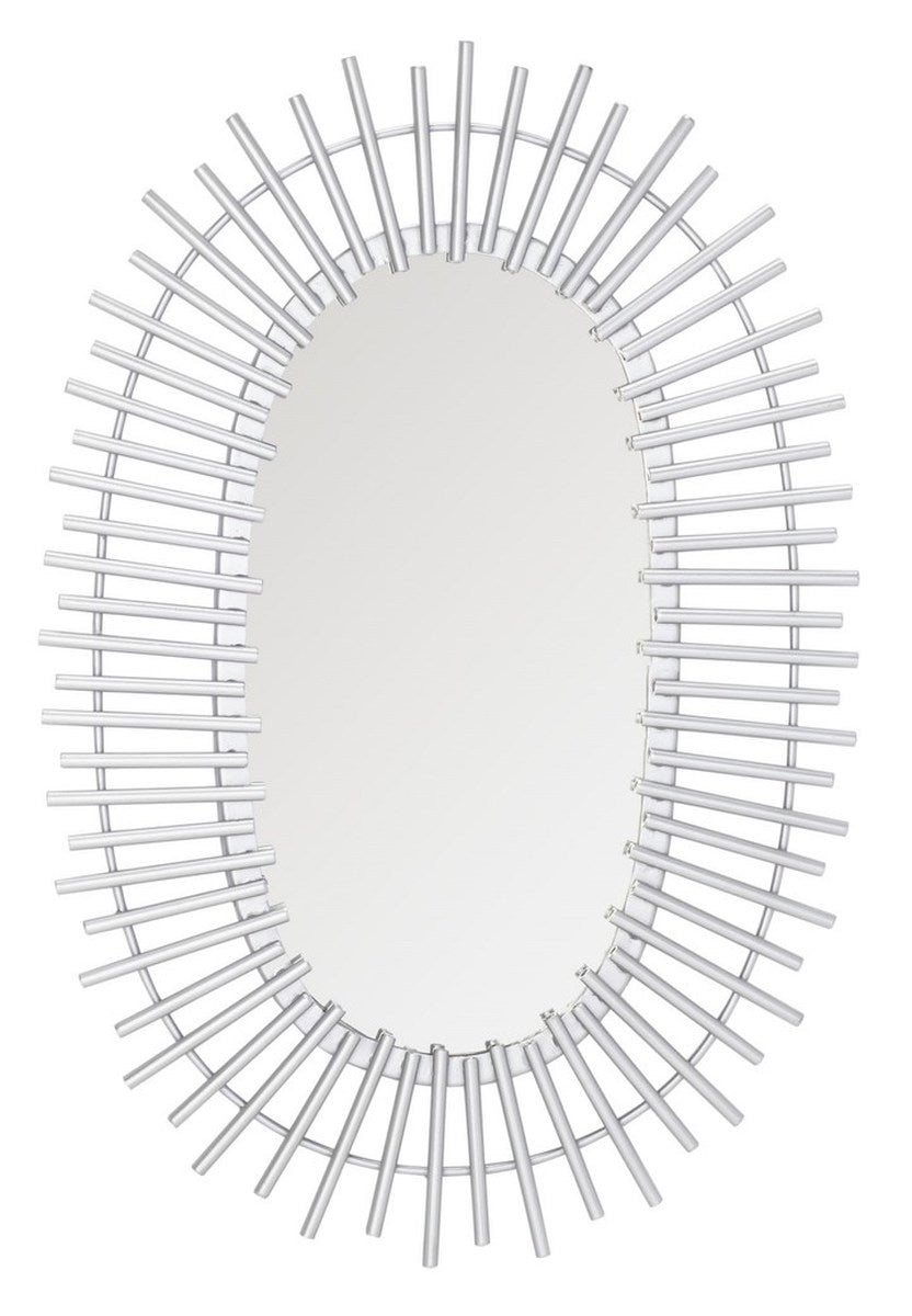 Valory Mirror - Chic Silver Accent with Staggered Spire Frame for Modern Rustic Glam Decor