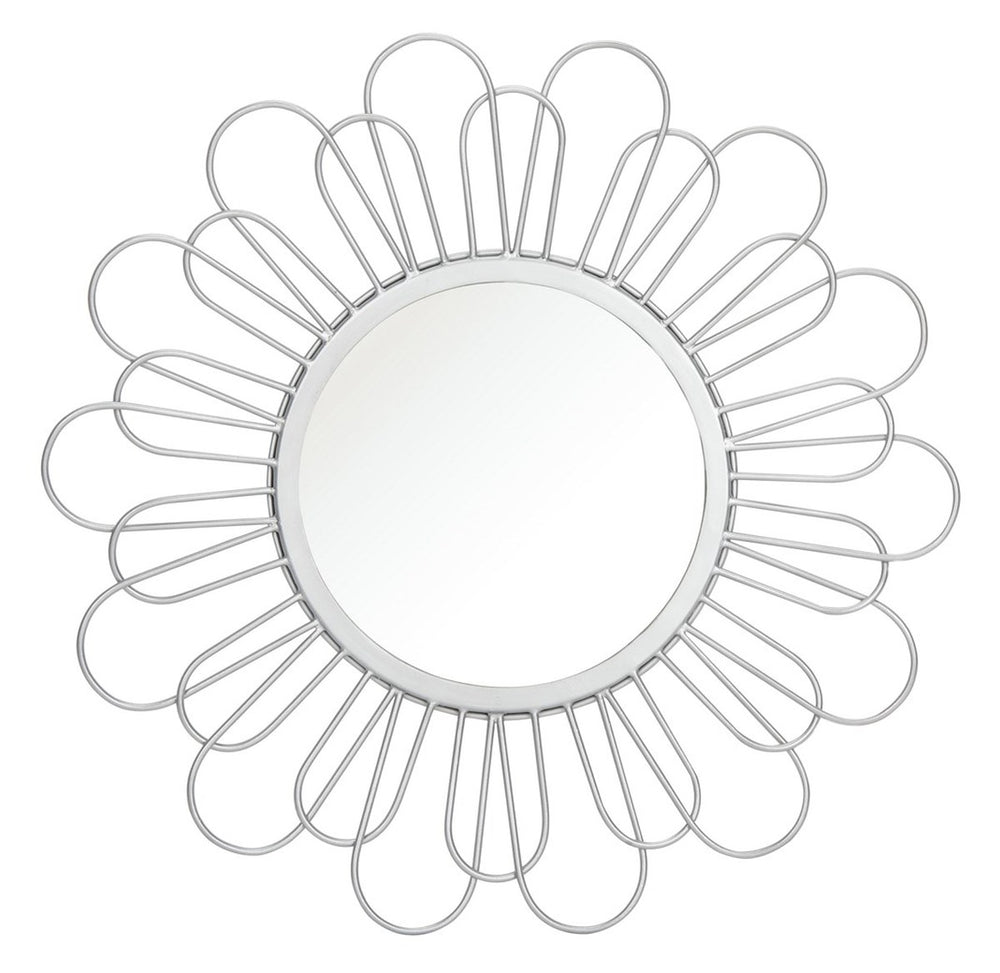 Lorence Mirror - Elegant Handcrafted Silver Floral Design, Perfect for Spring Decor and Any Room