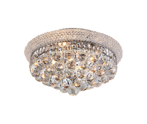 Bethel Chrome Flush Mount in Metal & Crystal