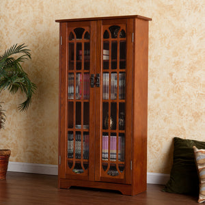 Sei Furniture Window Pane Media Cabinet Oak Ms1074