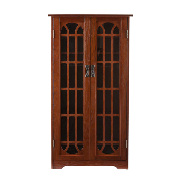 Sei Furniture Window Pane Media Cabinet Oak Ms1074