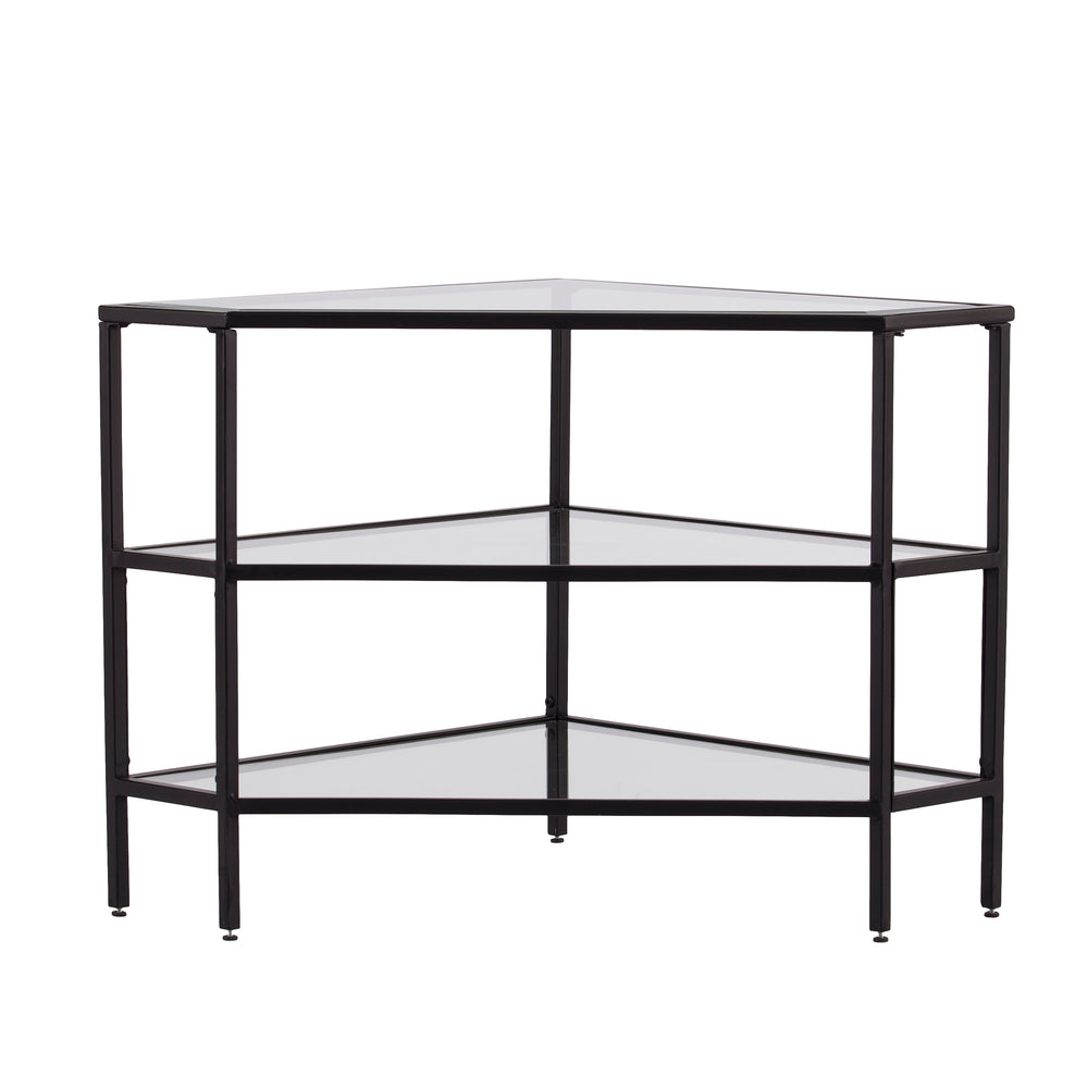 Sei Furniture Niles Metal Glass Corner Tv Stand Black Ms2411