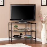 Sei Furniture Niles Metal Glass Corner Tv Stand Black Ms2411