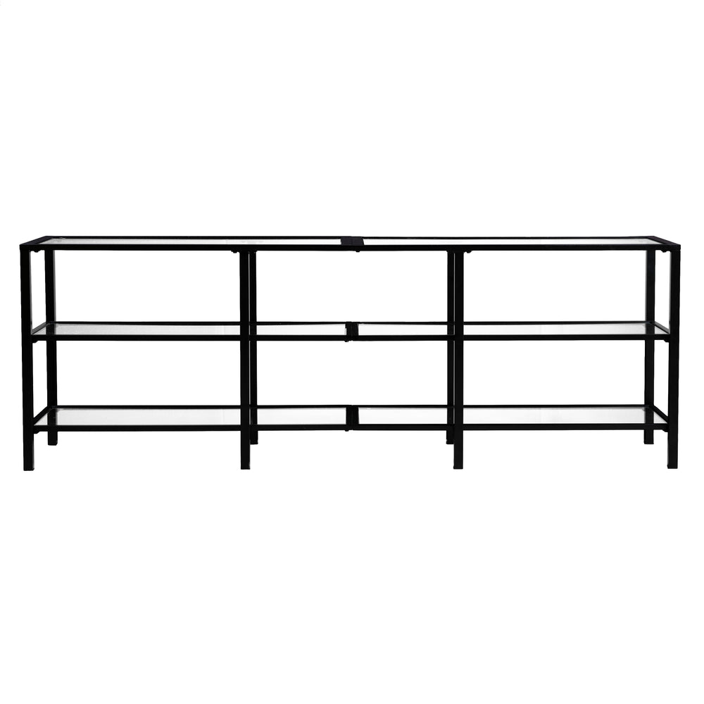 Sei Furniture Tyler Metal Glass Tv Stand Transitional Style Black Ms2451