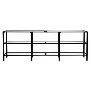 Sei Furniture Tyler Metal Glass Tv Stand Transitional Style Black Ms2451