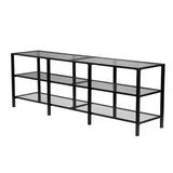 Sei Furniture Tyler Metal Glass Tv Stand Transitional Style Black Ms2451