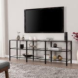 Sei Furniture Tyler Metal Glass Tv Stand Transitional Style Black Ms2451