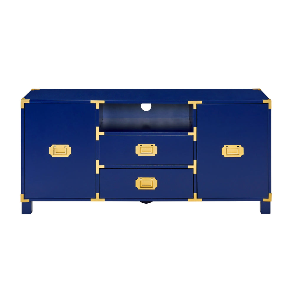 Sei Furniture Campaign Entertainment Center Console Navy Ms3212