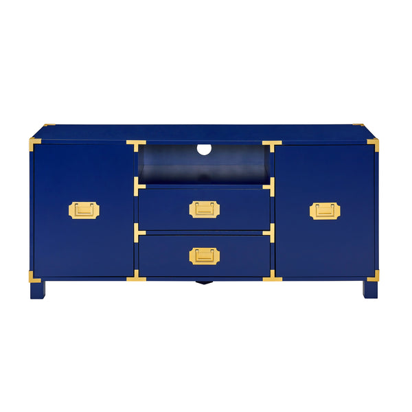 Sei Furniture Campaign Entertainment Center Console Navy Ms3212