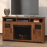 Legends Furniture Traditional TV Stand with Electric Fireplace Included MS5120.BRO