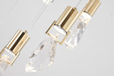 Bethel Brushed Gold Chandelier in Stainless Steel & Crystal