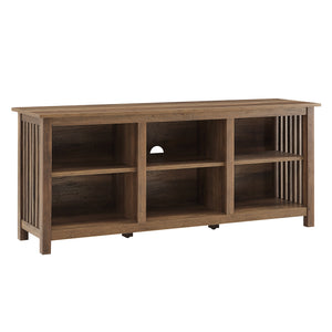 Walker Edison Mission Transitional/Traditional 58" Slatted Side Wood Console MSET58CORO