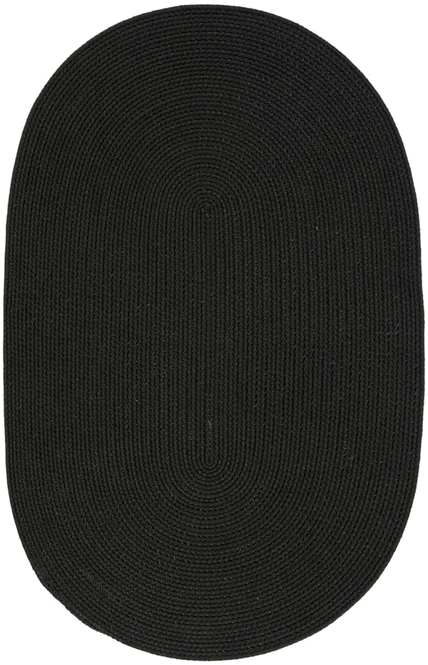Msj Winding Braid Braided Polypropylene Rug in Ebony 2ft-6in x 3ft-10in Oval