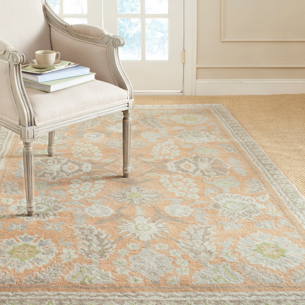 Msj Conservatory Stitches- 23/Inch Hand Tufted Wool & Viscose Rug in Conch, Pink 9ft x 12ft