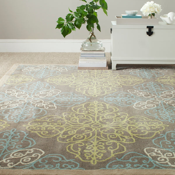 Msj Pirouette Stitches- 23/Inch Hand Tufted Wool & Viscose Rug in Moss 9ft x 12ft