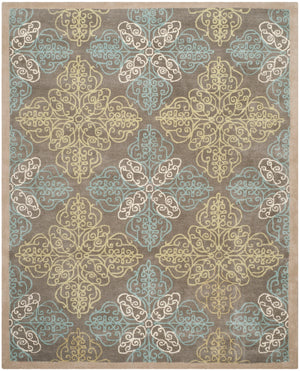 Msj Pirouette Stitches- 23/Inch Hand Tufted Wool & Viscose Rug in Moss 9ft x 12ft
