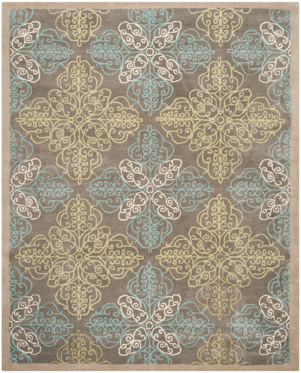 Msj Pirouette Stitches- 23/Inch Hand Tufted Wool & Viscose Rug in Moss 9ft x 12ft