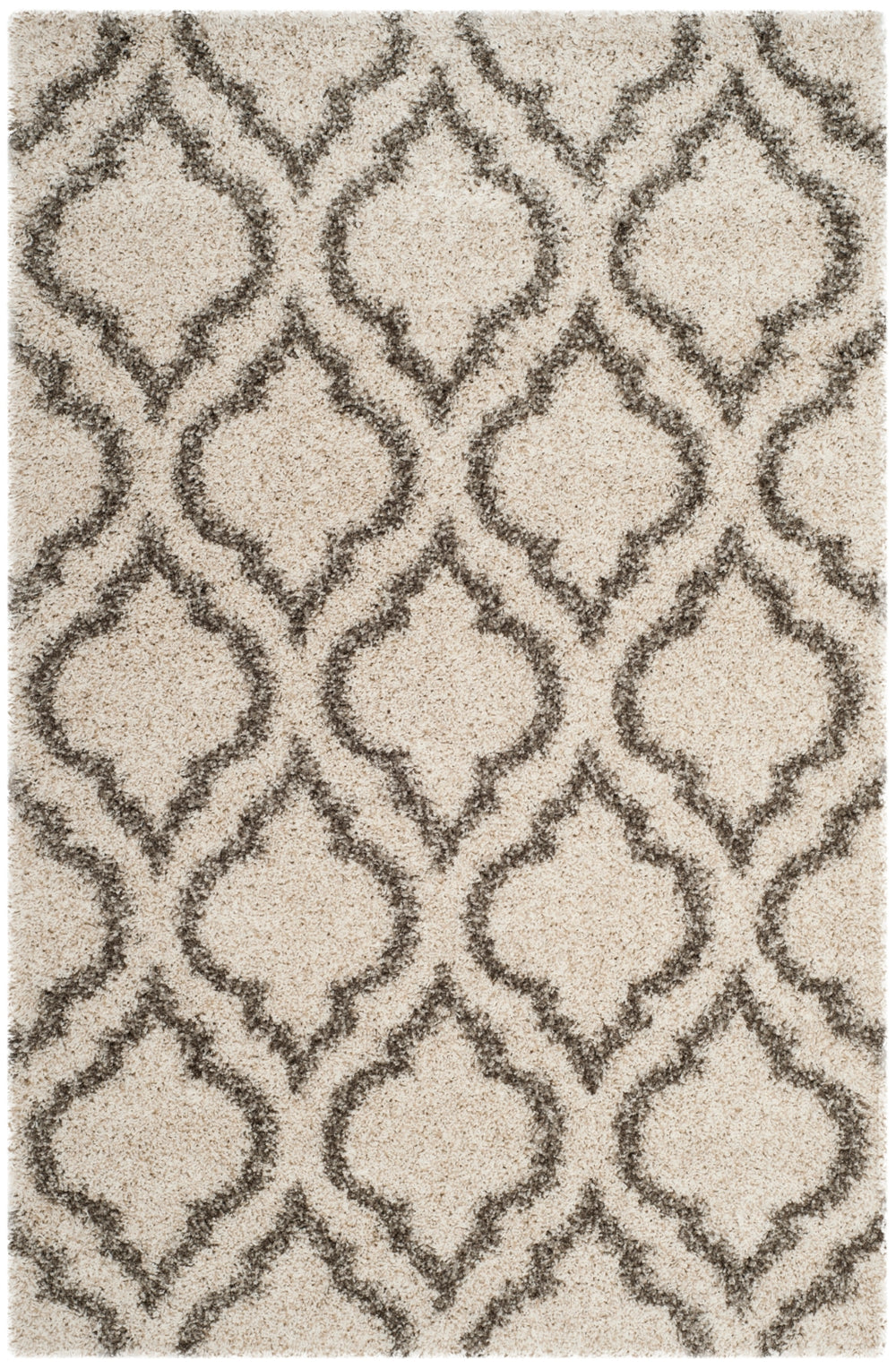 Martha Stewart 200 Martha Stewart 284 Flokati & Shag Power Loomed Polypropylene Pile Rug in Ivory, Grey 6ft x 9ft