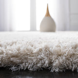 Martha Stewart 300 Martha Stewart 330 Flokati & Shag Power Loomed 100% Polyester Rug in Ivory 5ft-3in x 7ft-6in