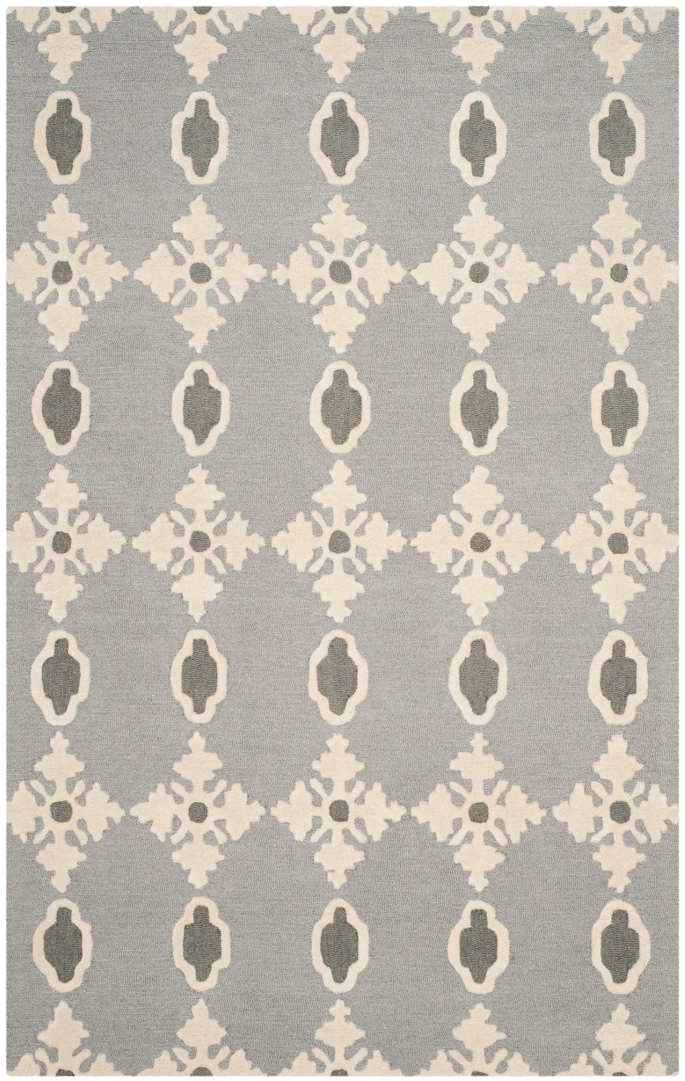 Martha Stewart 3313 Hanf Tufted 100% Wool Pile Rug in Warm Grey 8ft x 10ft