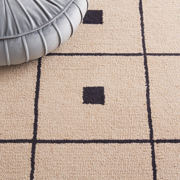 Safavieh Msr3361 Micro Loop Geometric Hand Tufted Rug Beige / Black MSR3361Z-8