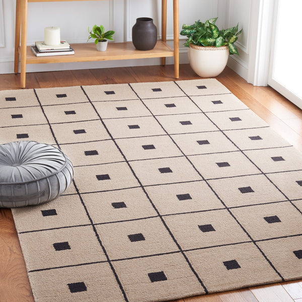 Safavieh Msr3361 Micro Loop Geometric Hand Tufted Rug Beige / Black MSR3361Z-8