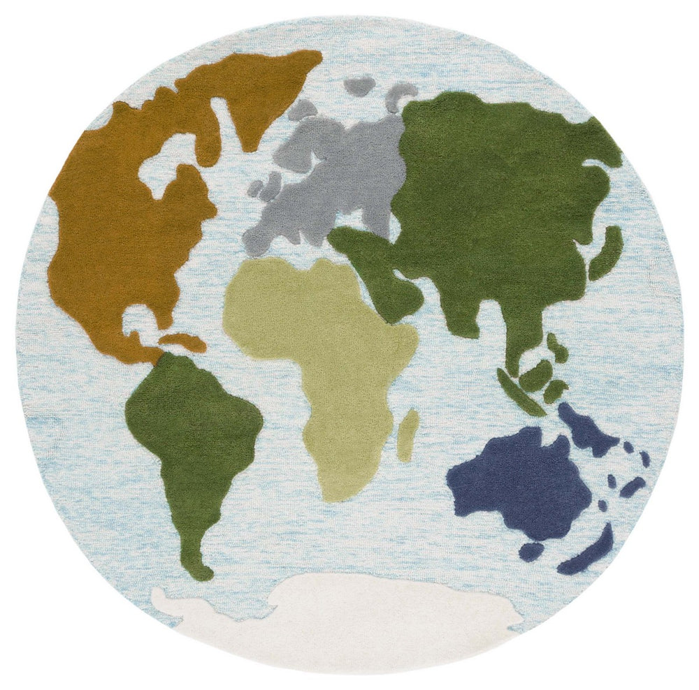 Safavieh Msr3365 Micro Loop Geometric Hand Tufted Rug Blue / Green MSR3365M-6R