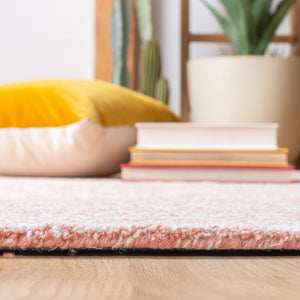 Martha Stewart 3372 Traditional Hand Tufted Wool Rug in Pink, Ivory 5ft x 8ft