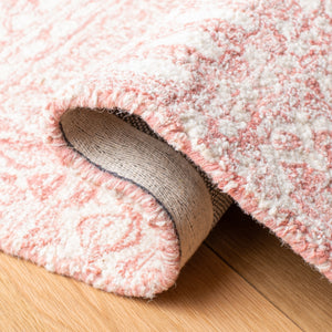 Martha Stewart 3372 Traditional Hand Tufted Wool Rug in Pink, Ivory 5ft x 8ft