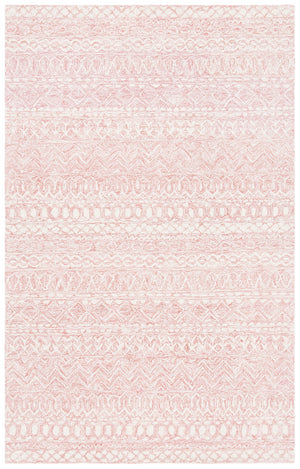 Martha Stewart 3372 Traditional Hand Tufted Wool Rug in Pink, Ivory 5ft x 8ft
