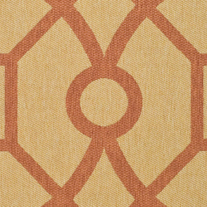 Martha Stewart Fretwork Power Loomed 100%Polypropylene Rug in Beige, Terracotta 8ft x 11ft-2in