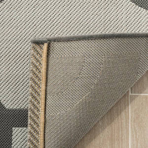 Martha Stewart Fretwork Power Loomed 100%Polypropylene Rug in Grey 8ft x 11ft-2in