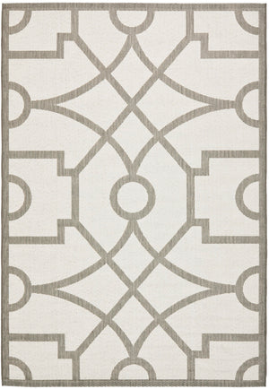 Martha Stewart Fretwork Power Loomed 100%Polypropylene Rug in Grey 8ft x 11ft-2in