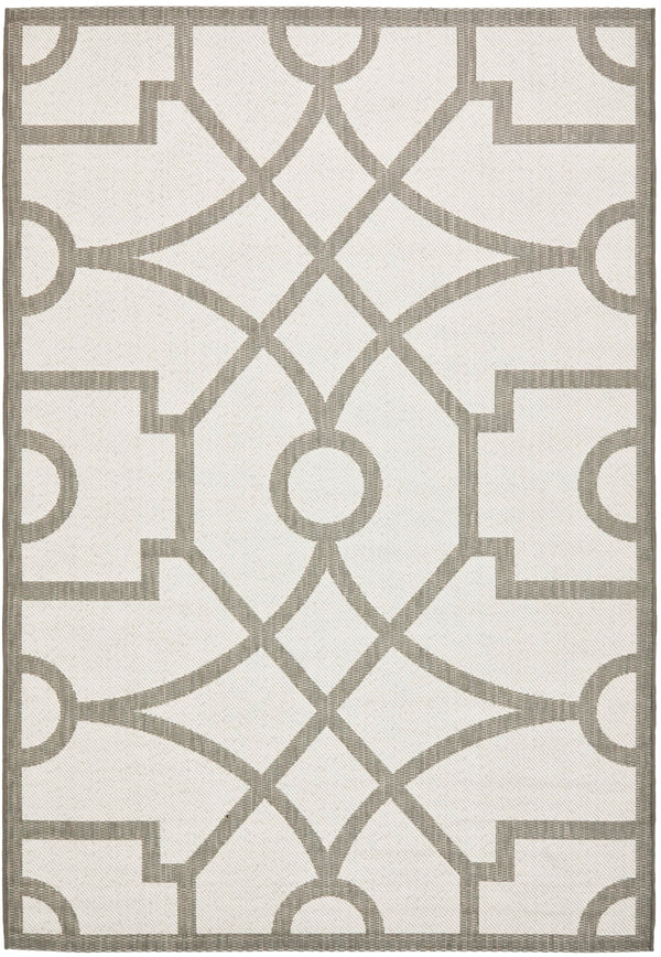 Martha Stewart Fretwork Power Loomed 100%Polypropylene Rug in Grey 8ft x 11ft-2in