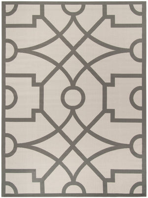 Martha Stewart Fretwork Power Loomed 100%Polypropylene Rug in Grey 8ft x 11ft-2in
