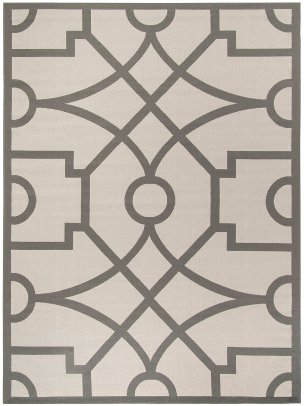 Martha Stewart Fretwork Power Loomed 100%Polypropylene Rug in Grey 8ft x 11ft-2in