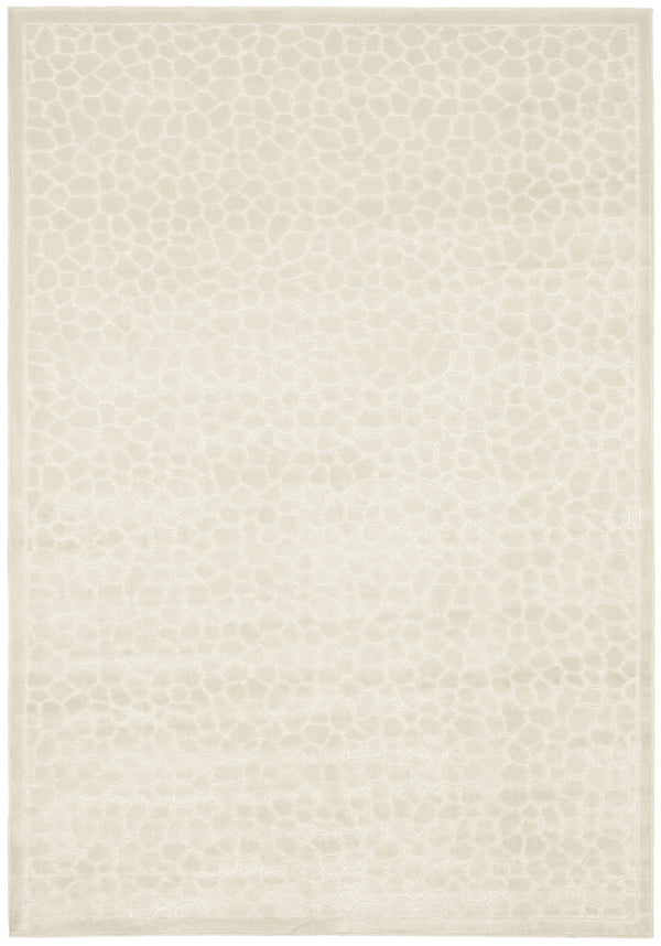 Martha Stewart Reptilian Tufted/Hand Loomed Viscose Pile Rug in Creme 8ft x 11ft-2in