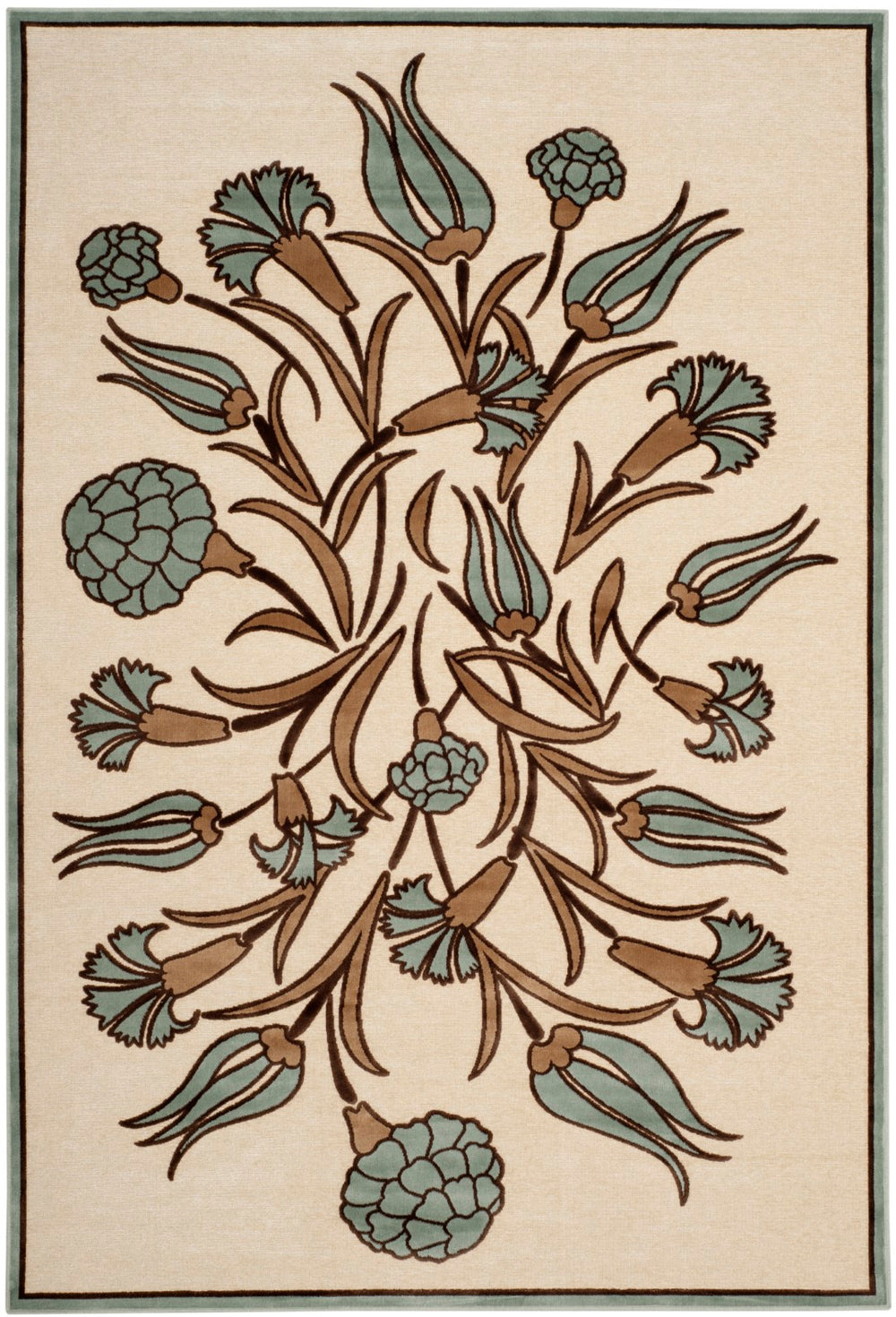 Safavieh Floral Arabesque Power Loomed 75% Viscose/18% Polyester/7% Cotton Rug MSR4447B-24