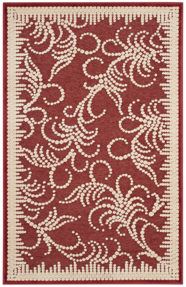 Martha Stewart Fountain Swirl Tufted/Hand Loomed Viscose Pile Rug in Red, Ivory 7ft-11in x 11ft-2in