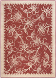 Martha Stewart Fountain Swirl Tufted/Hand Loomed Viscose Pile Rug in Red, Ivory 7ft-11in x 11ft-2in