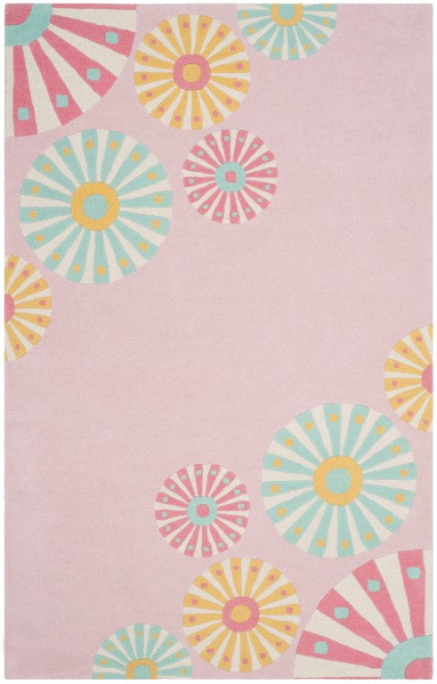 Martha Stewart Candy Shop Tufted/Hand Loomed Wool Pile Rug in Carnation 8ft x 10ft