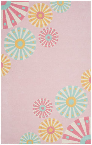Martha Stewart Candy Shop Tufted/Hand Loomed Wool Pile Rug in Carnation 8ft x 10ft