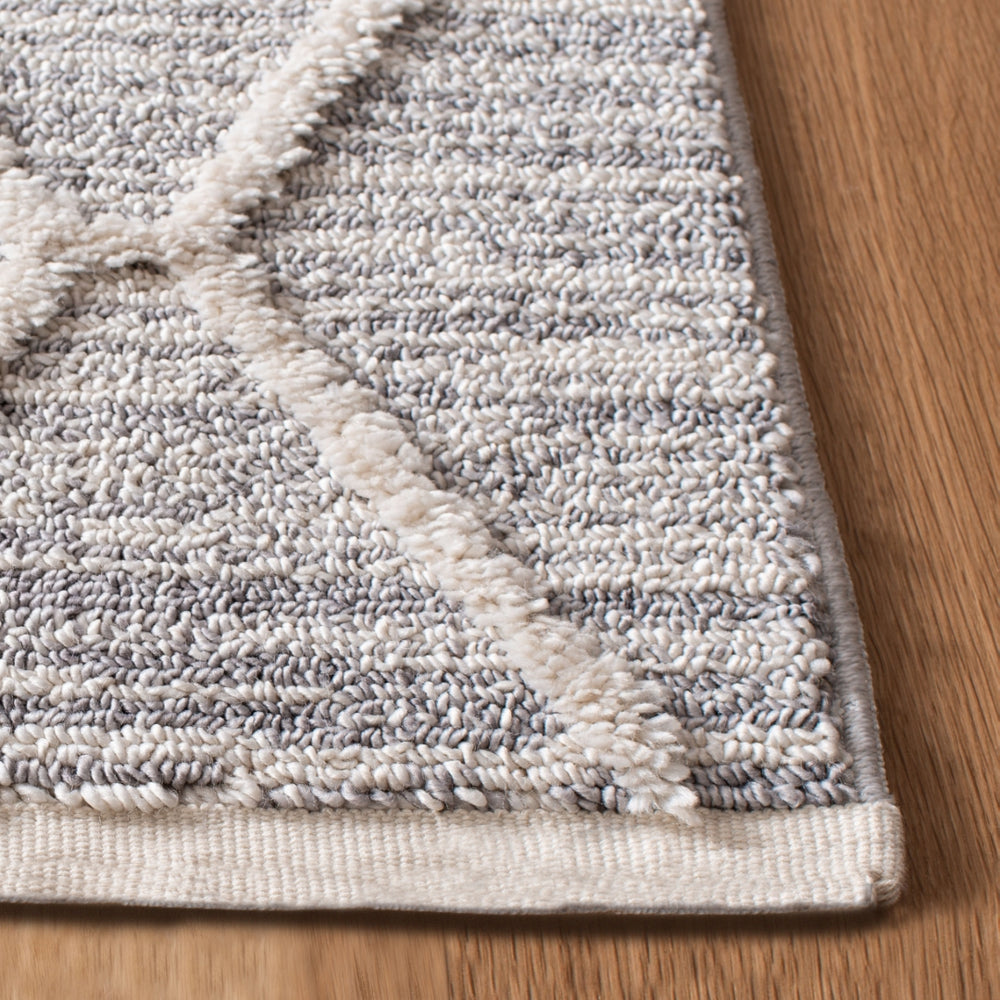 Martha Stewart 500 Martha Stewart 514 Flokati & Shag Power Loomed Space Dyed Polyester Rug in Ivory, Grey 5ft-3in x 7ft-6in