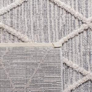 Martha Stewart 500 Martha Stewart 514 Flokati & Shag Power Loomed Space Dyed Polyester Rug in Ivory, Grey 5ft-3in x 7ft-6in