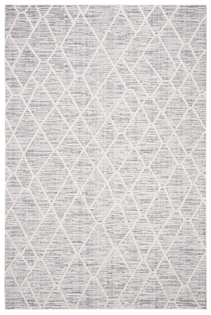 Martha Stewart 500 Martha Stewart 514 Flokati & Shag Power Loomed Space Dyed Polyester Rug in Ivory, Grey 5ft-3in x 7ft-6in