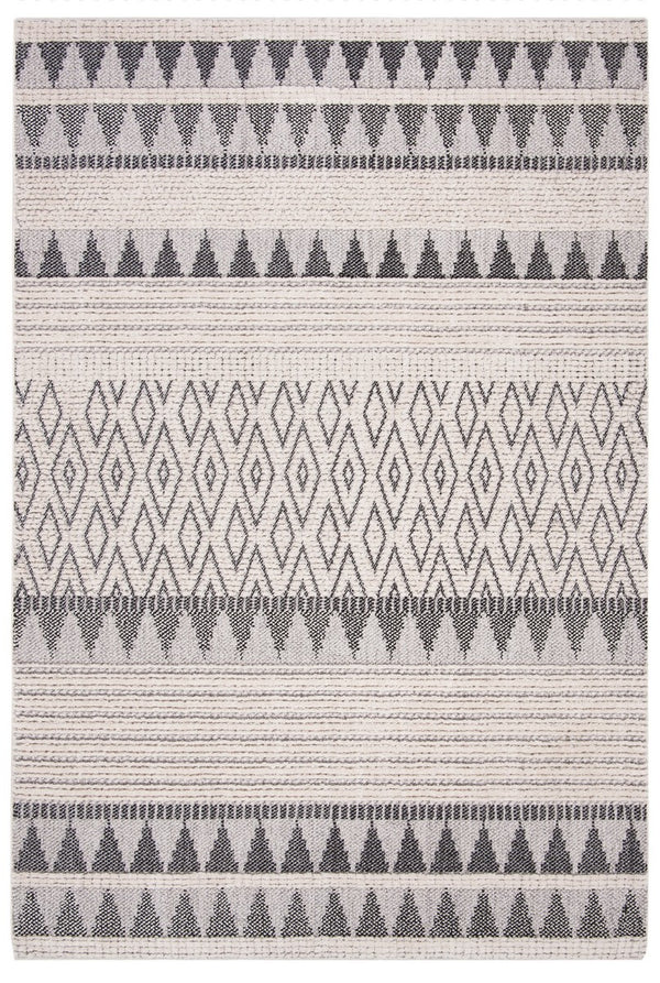 Martha Stewart 500 Martha Stewart 519 Bohemian Power Loomed Space Dyed Polyester Rug Ivory / Charcoal