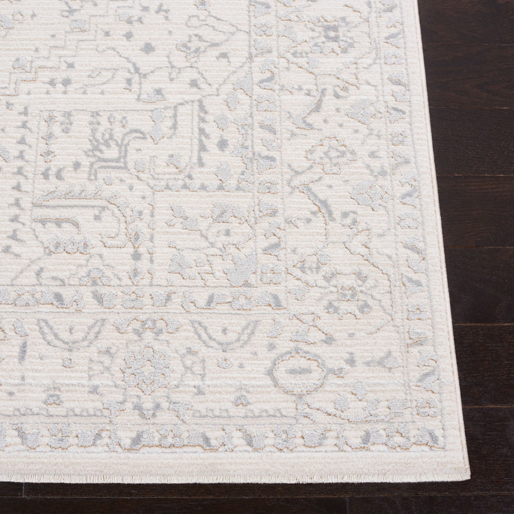 Martha Stewart Sabrina 8931 Transitional Power Loomed 80% Polyester + 20% Viscose Rug Ivory / Light Grey