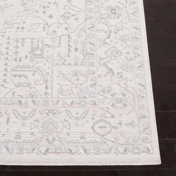 Martha Stewart Sabrina 8931 Transitional Power Loomed 80% Polyester + 20% Viscose Rug Ivory / Light Grey