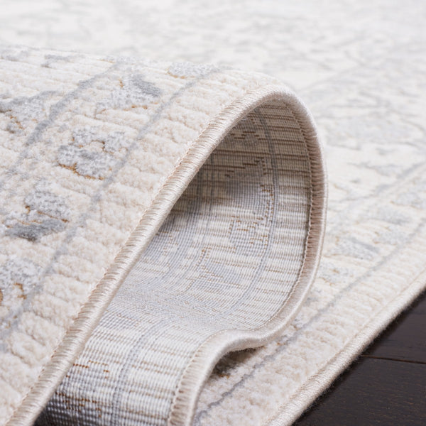 Martha Stewart Sabrina 8931 Transitional Power Loomed 80% Polyester + 20% Viscose Rug Ivory / Light Grey